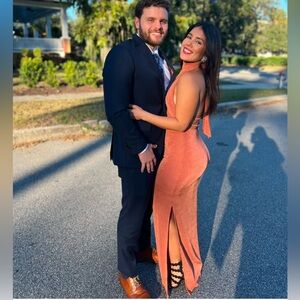 Small orange forever 21 dress formal